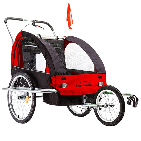 Tag Along Kids Bike Trailer Child Bicycle Pram Stroller Children Wheel Jogger Red Trailers