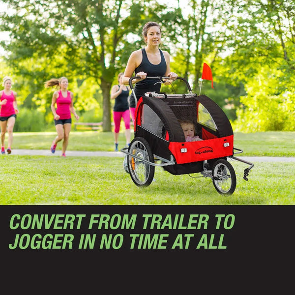 Tag Along Kids Bike Trailer Child Bicycle Pram Stroller Children Wheel Jogger Red Trailers