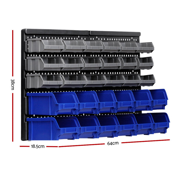 Giantz 60 Storage Bin Rack Wall Mounted Storage Bins & Baskets