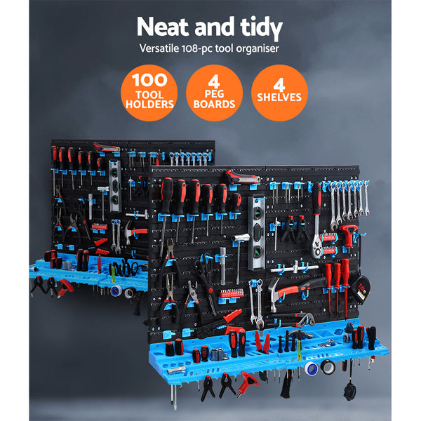 Giantz 108 Storage Bin Rack Wall Mounted Storage Bins & Baskets