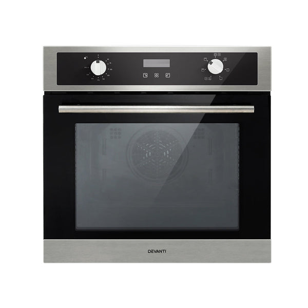 Devanti Electric Built In Wall Oven 80L Convection Grill Stainless Steel Ovens