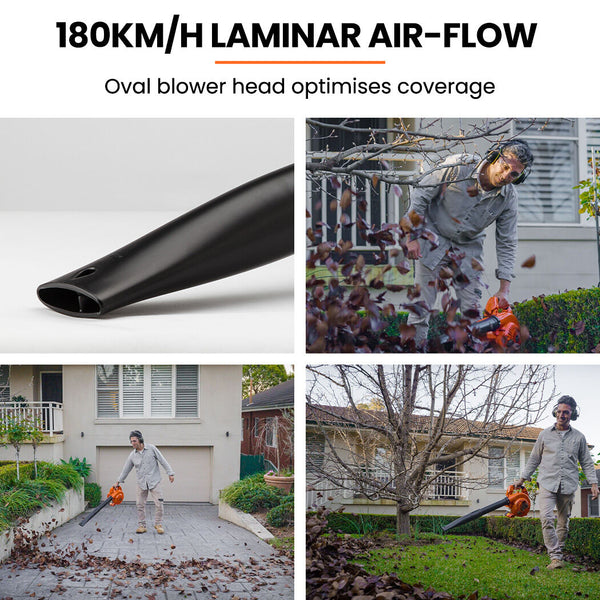 Mtm Petrol Leaf Blower 26Cc 2 Stroke Hand Garden Yard Outdoor Two Leaf Blowers