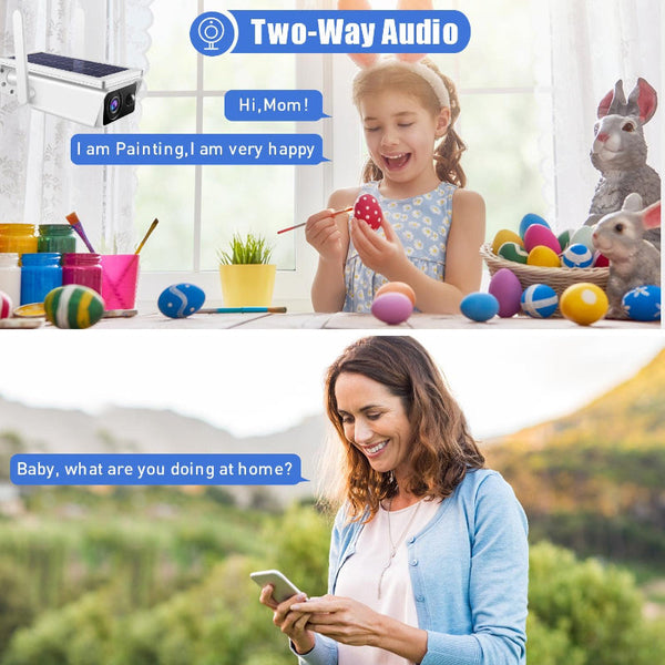 Solar Powered Wireless Security Camera With Motion Detection And Night Vision Security Cameras