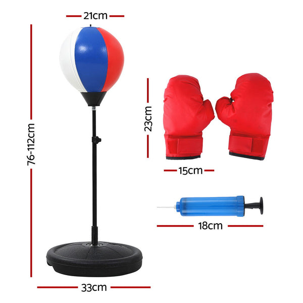 Everfit Kids Punching Bag Stand Set Adjustable 76 112Cm With Gloves & Pump Punching Bags