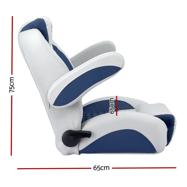 Seamanship Reclining Captain Boat Seat 90 155 Recline 19Cm Thick Cushion Boat Seats
