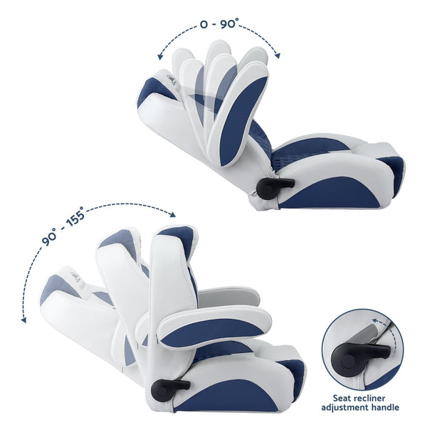 Seamanship Reclining Captain Boat Seat 90 155 Recline 19Cm Thick Cushion Boat Seats