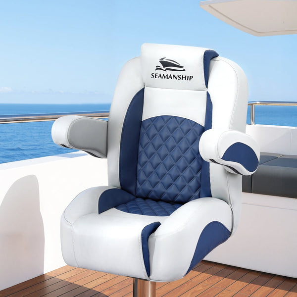 Seamanship Reclining Captain Boat Seat 90 155 Recline 19Cm Thick Cushion Boat Seats