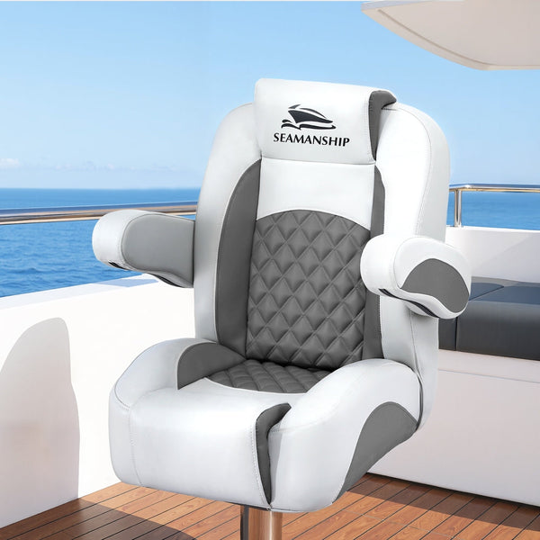 Seamanship Reclining Captain Boat Seat 90 155 Recline 19Cm Thick Cushion Boat Seats
