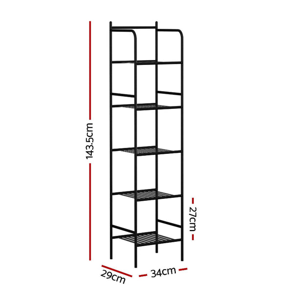 Artiss 5 Tier Floor Standing Corner Shower Caddy Black (Set Of 2) Bath Caddies & Trays