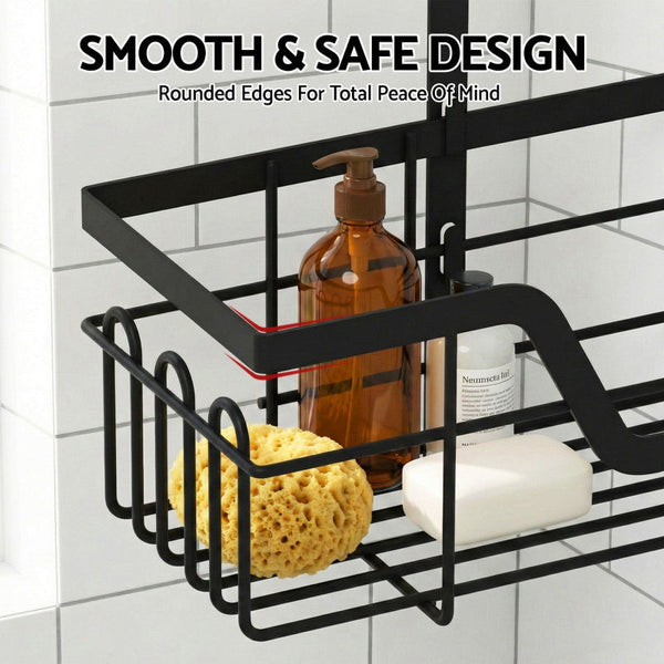 Artiss 2X 3 Tier Over The Door Shower Caddy Black Bathroom Storage Organizer Bath Caddies & Trays