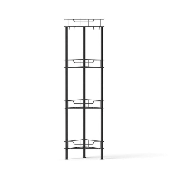 Artiss 2X Floor Standing Shower Caddy 4 Tier Rustproof Bathroom Storage Black Bath Caddies & Trays
