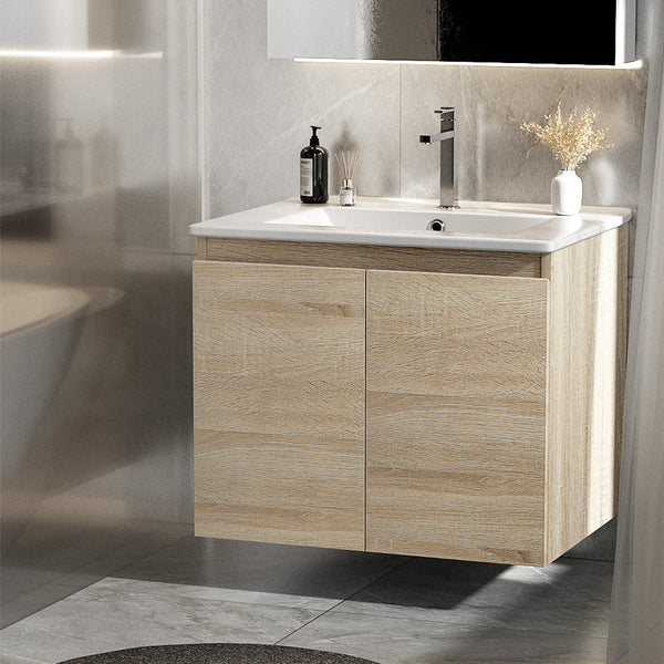Cefito Vanity Unit 600Mm With Basin Oak Bathroom Sinks