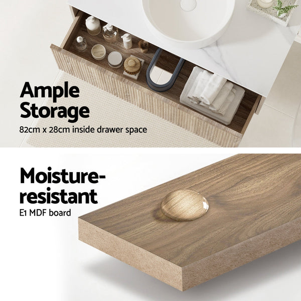 Cefito Vanity Unit 915Mm With Basin Oak Bathroom Sinks