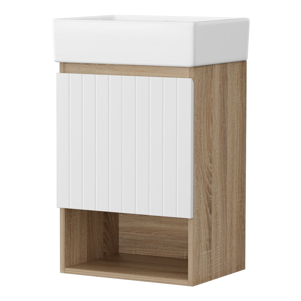 Cefito Vanity Unit 445Mm Basin Bathroom Cabinet Storage Wall Hung Sink White Bathroom Sinks