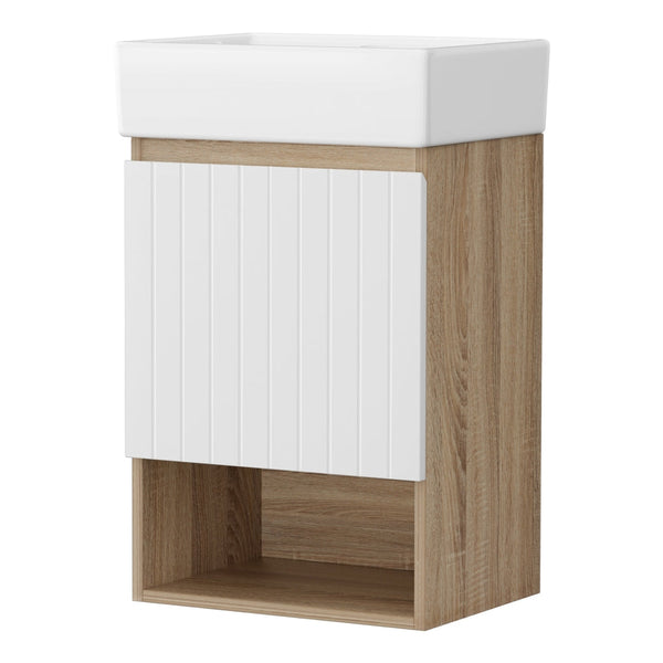 Cefito Vanity Unit 445Mm Basin Bathroom Cabinet Storage Wall Hung Sink White Bathroom Sinks