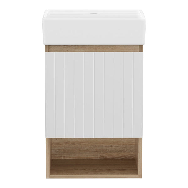 Cefito Vanity Unit 445Mm Basin Bathroom Cabinet Storage Wall Hung Sink White Bathroom Sinks