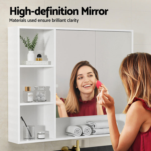 Cefito Bathroom Mirror Cabinet 100Cm Vanity Medicine Wall Mounted Storage White Mirrors