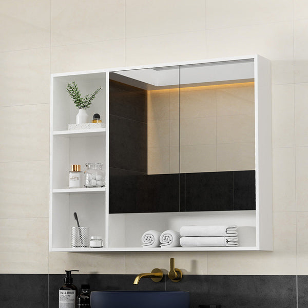 Cefito Bathroom Mirror Cabinet 100Cm Vanity Medicine Wall Mounted Storage White Mirrors