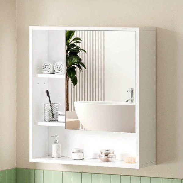 Cefito Bathroom Mirror Cabinet Mirrored Medicine Adjustable Shelf Wall Mounted 560Mm White Mirrors