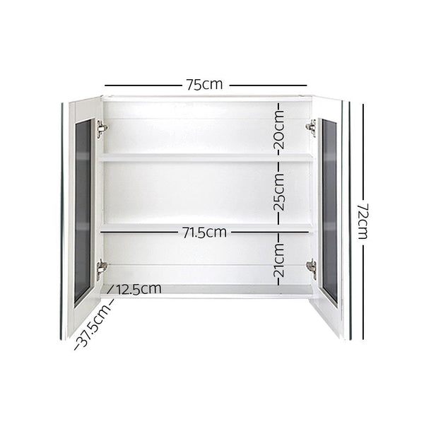 Cefito Bathroom Mirror Cabinet 750X720mm White Mirrors