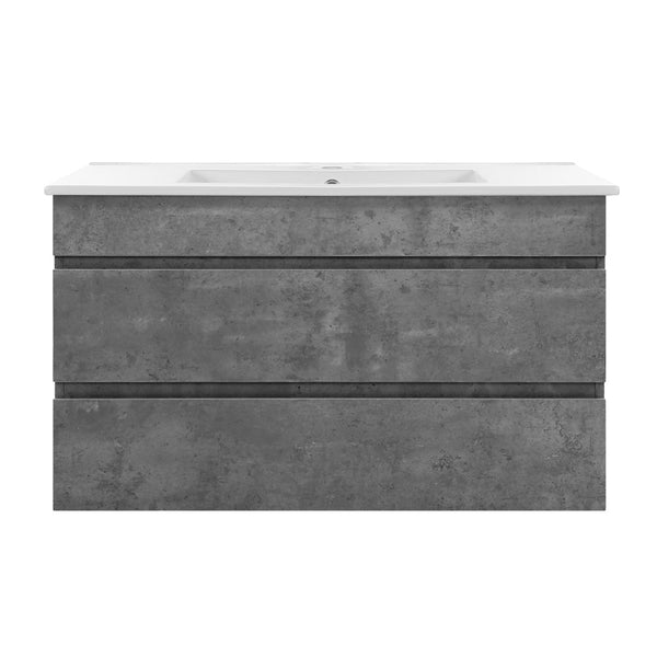 Cefito Vanity Unit 915Mm With Basin Grey Bathroom Sinks