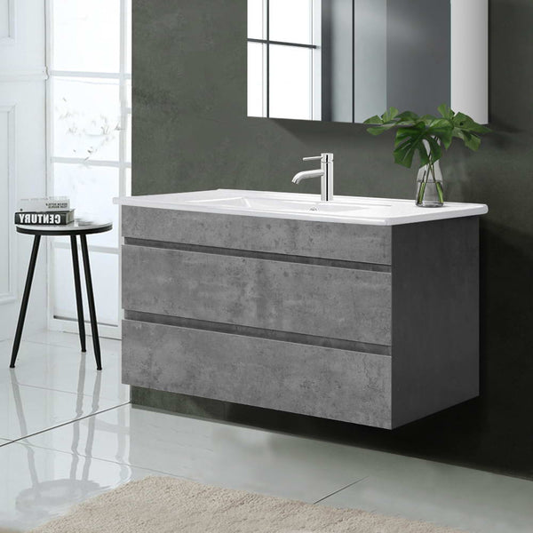 Cefito Vanity Unit 915Mm With Basin Grey Bathroom Sinks