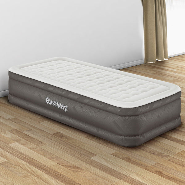 Bestway Air Mattress Single Inflatable Bed 46Cm Airbed Grey Inflatable Mattresses & Airbeds
