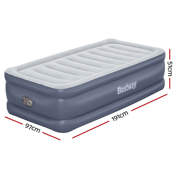 Bestway Mattress Air Bed Single Size 51Cm Inflatable Camping Beds Home Outdoor Inflatable Mattresses & Airbeds