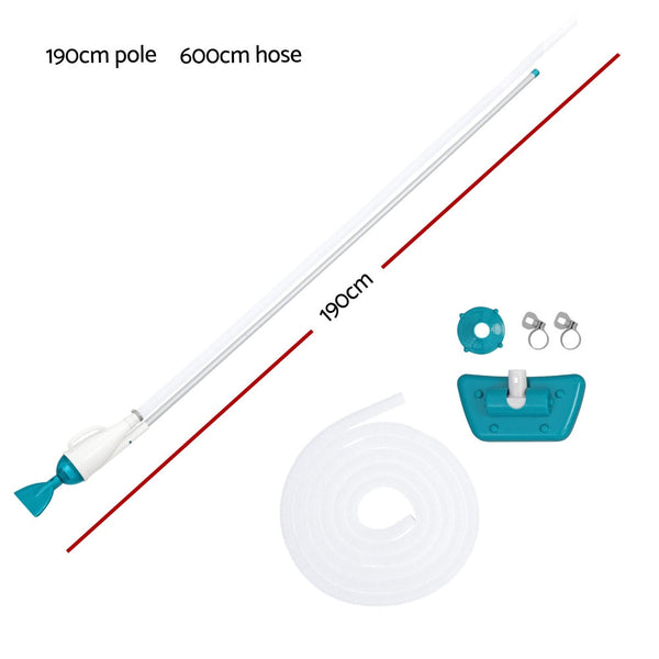 Bestway Pool Cleaner 2 Cleaning Heads Vacuum 6M Hose 1.9M Aluminium Pole Pool Cleaners & Vacuums