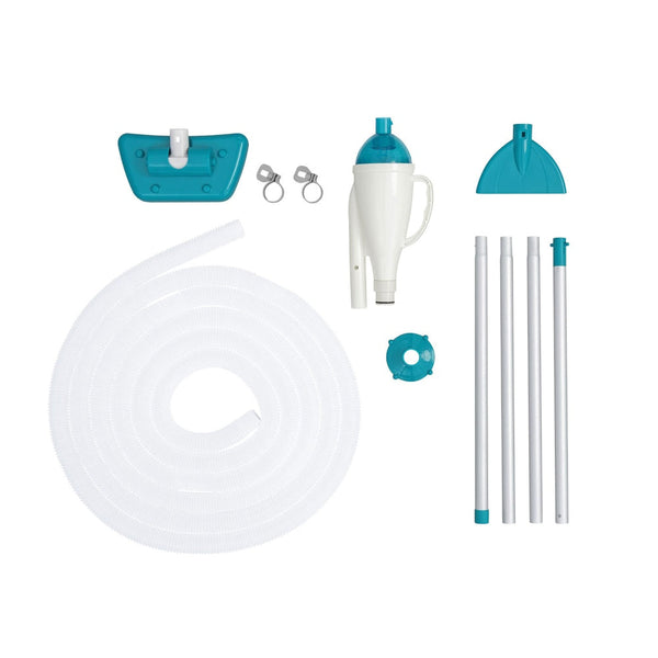 Bestway Pool Cleaner 2 Cleaning Heads Vacuum 6M Hose 1.9M Aluminium Pole Pool Cleaners & Vacuums