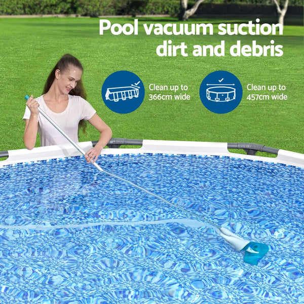 Bestway Pool Cleaner 2 Cleaning Heads Vacuum 6M Hose 1.9M Aluminium Pole Pool Cleaners & Vacuums