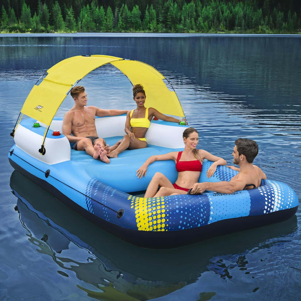 Bestway Inflatable Floating Island Lounger Sunshade Pool Bed 3.05Mx1.86M Floats & Rafts