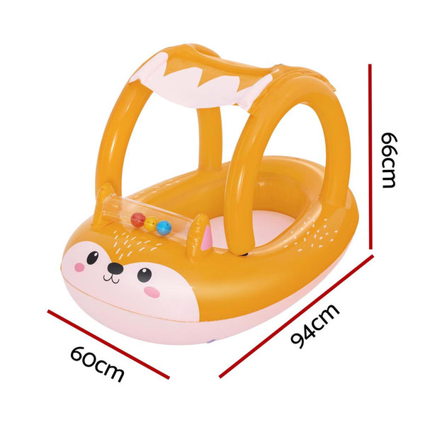 Bestway Kids Inflatable Fox Swim Float Floating Seat Canopy Pool Toys 94X66cm Floats & Rafts