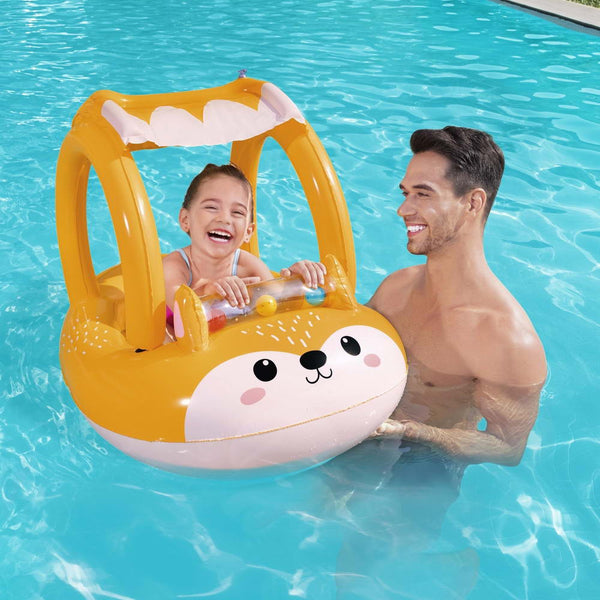 Bestway Kids Inflatable Fox Swim Float Floating Seat Canopy Pool Toys 94X66cm Floats & Rafts