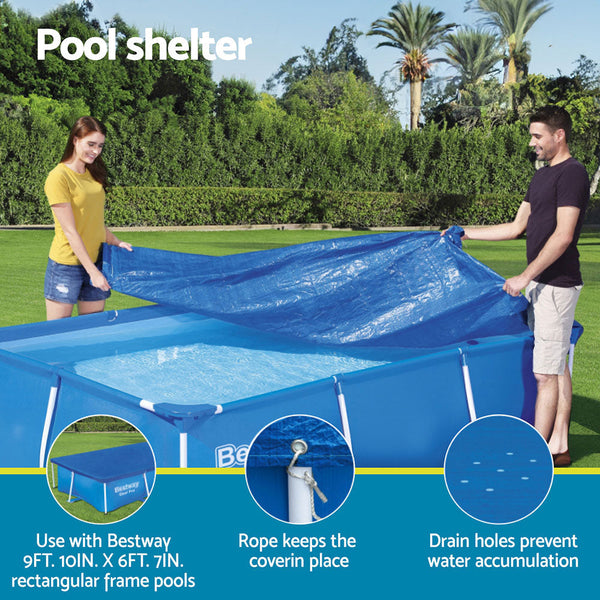 Bestway Pool Cover 58106 Fits 3X2.01M Above Ground Swimming Pe Blanket Pool Covers