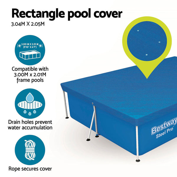 Bestway Pool Cover 58106 Fits 3X2.01M Above Ground Swimming Pe Blanket Pool Covers