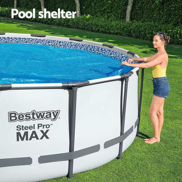 Bestway Pool Cover Solar Fits 4.17M Round Above Ground Swimming Blanket Pool Covers