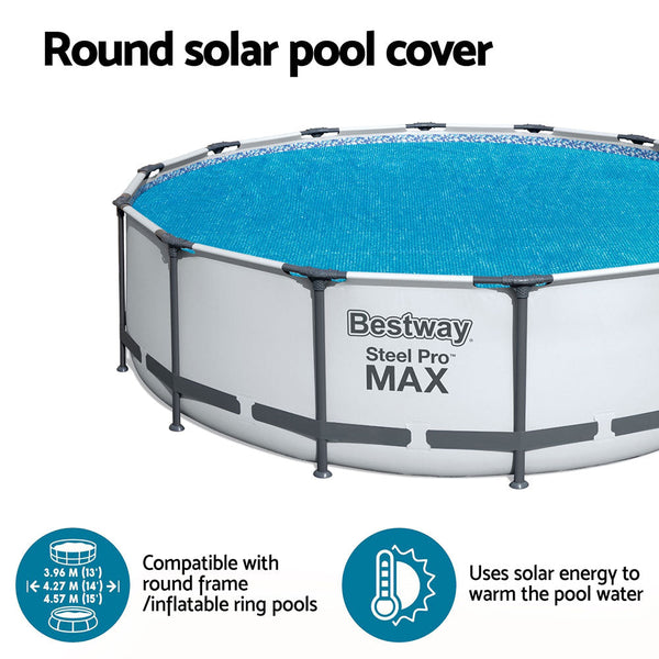 Bestway Pool Cover Solar Fits 4.17M Round Above Ground Swimming Blanket Pool Covers