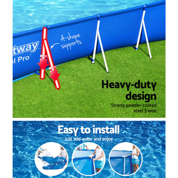 Bestway Swimming Pool 400X211x81cm Steel Frame 5700L Above Ground Pools