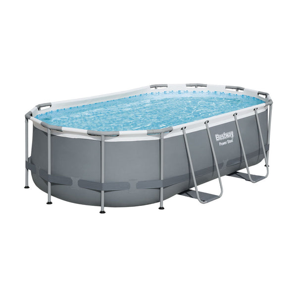 Bestway Swimming Pool 427X250x100cm Steel Frame Filter Pump Ladder 7250L Above Ground Pools