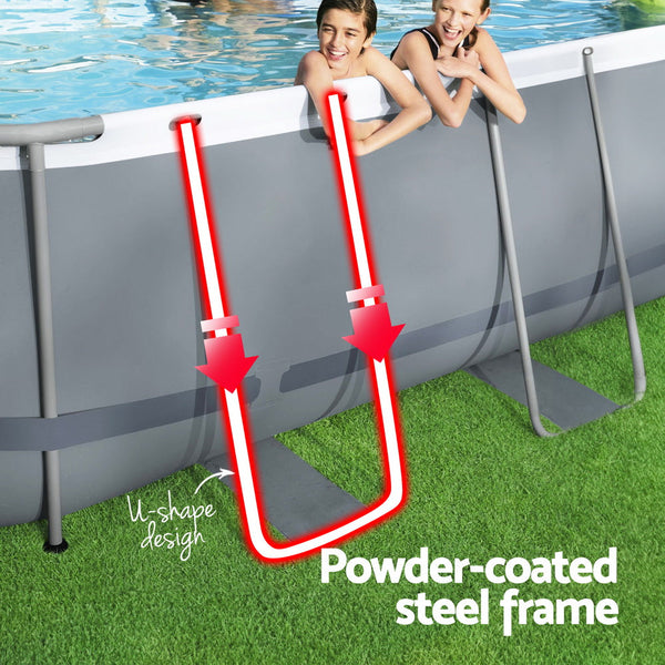 Bestway Swimming Pool 427X250x100cm Steel Frame Filter Pump Ladder 7250L Above Ground Pools