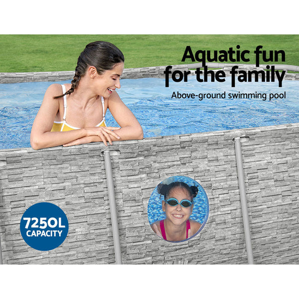 Bestway Swimming Pool 427X250x100cm Steel Frame Filter Pump Ladder 7250L Above Ground Pools