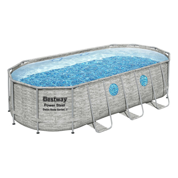 Bestway Swimming Pool 549X274x122cm Steel Frame Filter Pump Ladder 13430L Above Ground Pools