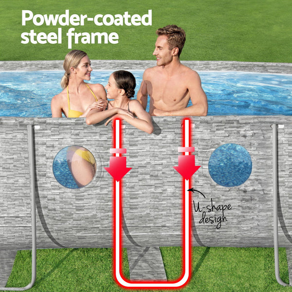Bestway Swimming Pool 549X274x122cm Steel Frame Filter Pump Ladder 13430L Above Ground Pools