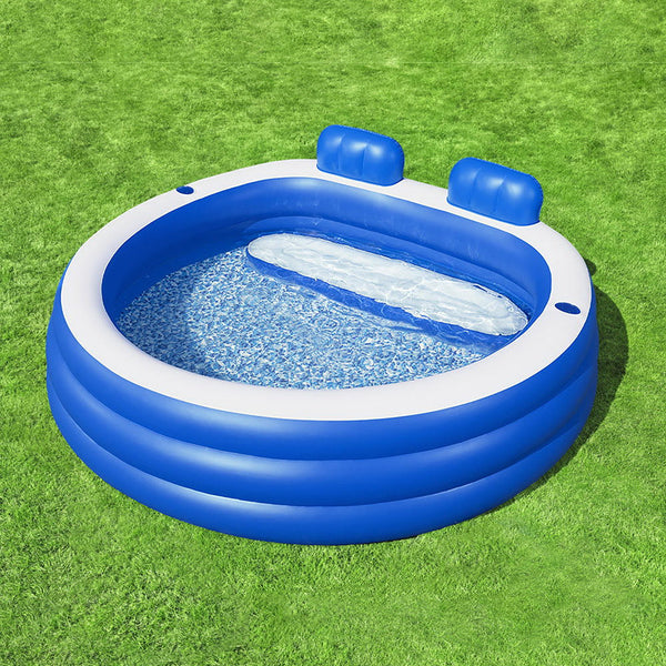 Bestway Kids Inflatable Pool Bench Seat Cup Holder 231X219cm Above Ground Pools