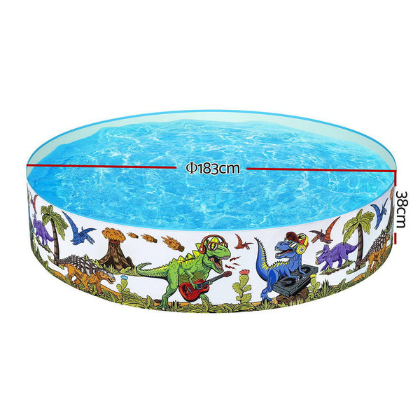 Bestway Kids Pool 183X38cm Round Above Ground Rigid Swimming Pools Dinosaur 946L Inflatable & Kid Pools