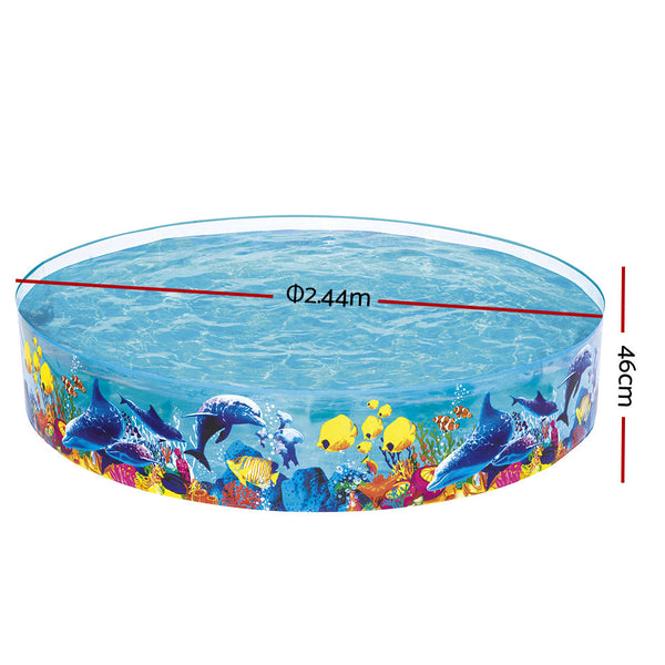 Bestway Kids Pool 244X46cm Round Above Ground Rigid Swimming Pools Undersea 2074L Inflatable & Kid Pools
