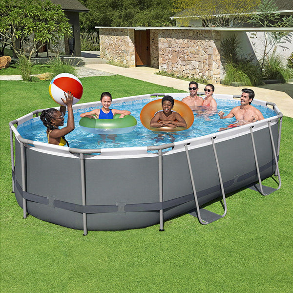 Bestway 488X305x107cm Swimming Pool Steel Frame Set W/ Pump Filter Ladder Cover Above Ground Pools