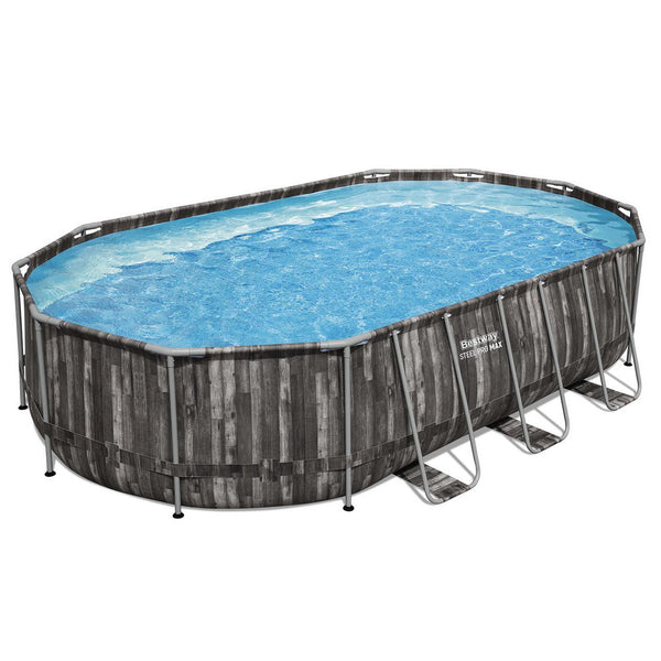 Bestway Swimming Pool Steel Frame Set 6.1X3.66M W/ Filter Pump Ladder Cover Above Ground Pools