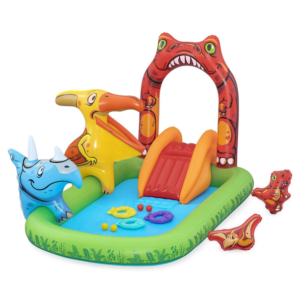 Bestway Kids Inflatable Play Splash Pool With Slide Ball Tossing Toys 242X140cm Inflatable & Kid Pools